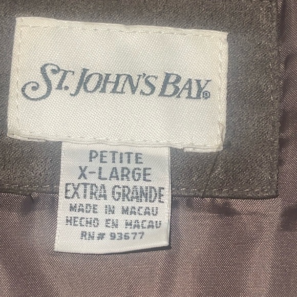 St. John's Bay brown sueded hooded coat w/genuine fox fur trim XLP. GUC - Picture 9 of 11